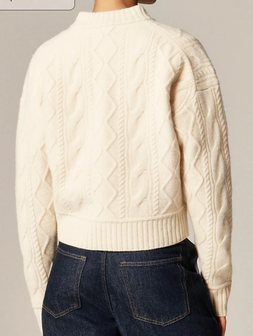 NWT J. Crew Wool cable-knit bomber jacket